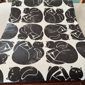 Spoonflower Wallpaper in Big and beautiful Black Cat Print 25’x2’ Vinyl